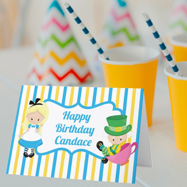 Alice in Wonderland Pretty Custom Happy Birthday Card (Creator Uploaded)