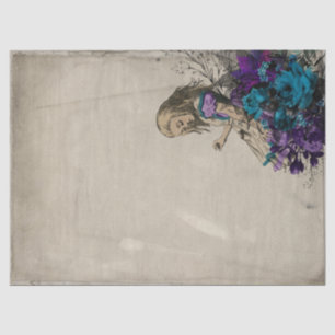 Alice in Wonderland Purple Floral Decoupage Tissue Paper