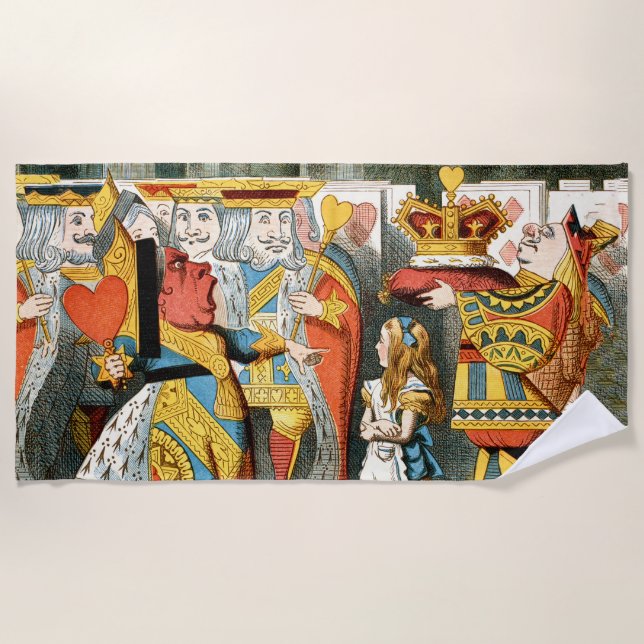 Alice in Wonderland Queen of Hearts Beach Towel (Front)
