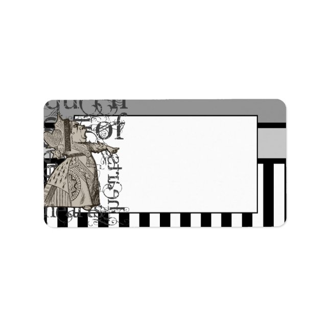 Alice In Wonderland Queen of Hearts Grunge Label (Front)