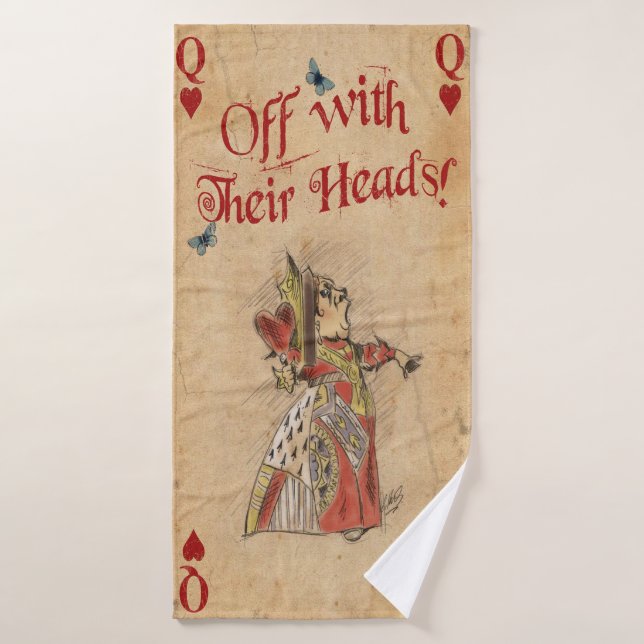 Alice In Wonderland, Queen of Hearts, Mad Hatter Bath Towel Set (Bath Towel)