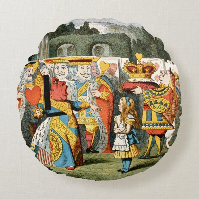 Alice in Wonderland Queen of Hearts Round Pillow (Front)
