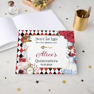 Alice in Wonderland Quinceanera Birthday Bridal Guest Book
