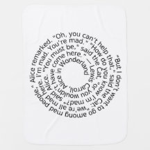 Alice in Wonderland quote baby blanket