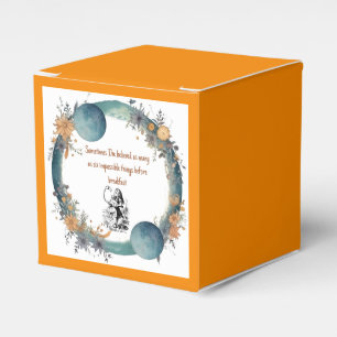 Alice in Wonderland Quote, Impossible Things Art Favor Box