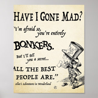 Alice in Wonderland Quote  Poster