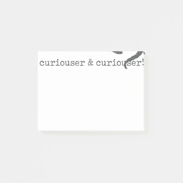 Alice in Wonderland Quote Shirt Curiouser Lewis Post-it Notes (Front)