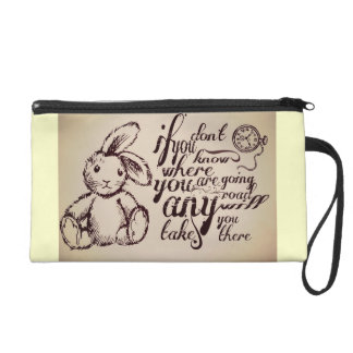 Alice in Wonderland Quote Wristlet