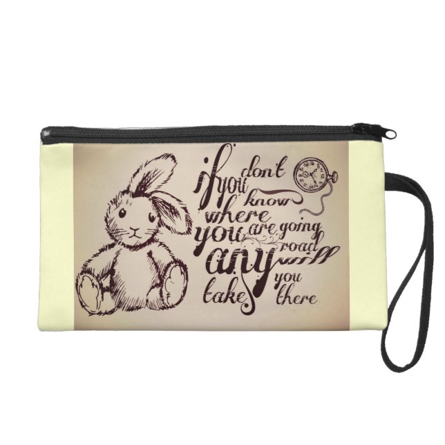 Alice in Wonderland Quote Wristlet (Front)