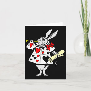Alice In Wonderland Rabbit Easter Bunny Playing Mu Card