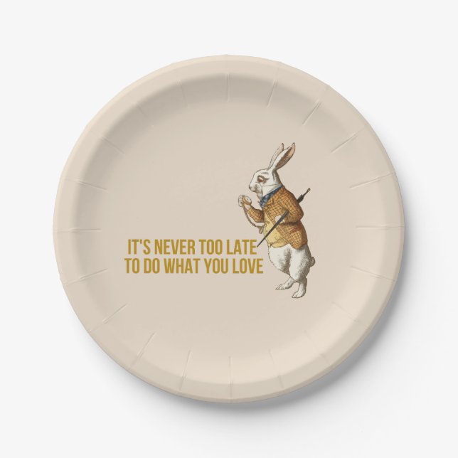 Alice in Wonderland Rabbit Motivation Paper Plate (Front)