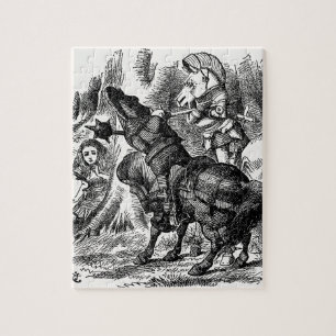 Alice in Wonderland - Red and White Knights Fight Jigsaw Puzzle