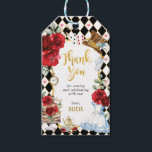 Alice in Wonderland Red Floral Birthday Tea Party Gift Tags<br><div class="desc">This beautiful favour tag features magical Alice in Wonderland graphic elements.</div>