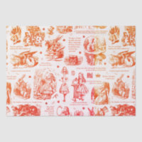 Alice in Wonderland Red Orange Toile Quotes