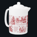 Alice in Wonderland Red Toile Quotes<br><div class="desc">Literary classic, Alice's Adventures in Wonderland by Lewis Carroll illustrated by John Tenniel, wood engraved, with quotes in neutral monochrome toile style for the lovers of the book, fantasy literature, Victorian era. The scenes show Alice, Mad Hatter, White Rabbit, the tea party, Caterpillar, The Cheshire Cat, the Griffon, the flamingo,...</div>