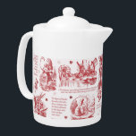 Alice in Wonderland Red Toile Quotes<br><div class="desc">Literary classic, Alice's Adventures in Wonderland by Lewis Carroll illustrated by John Tenniel, wood engraved, with quotes in neutral monochrome toile style for the lovers of the book, fantasy literature, Victorian era. The scenes show Alice, Mad Hatter, White Rabbit, the tea party, Caterpillar, The Cheshire Cat, the Griffon, the flamingo,...</div>