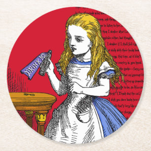 + Alice in Wonderland + Round Paper Coaster