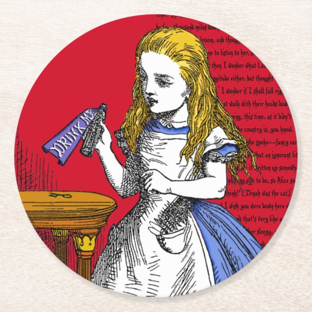 + Alice in Wonderland + Round Paper Coaster (Front)