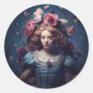 Alice In Wonderland Round Sticker