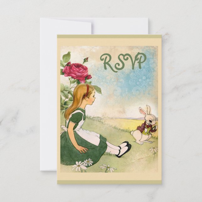 Alice in Wonderland RSVP Card (Front)