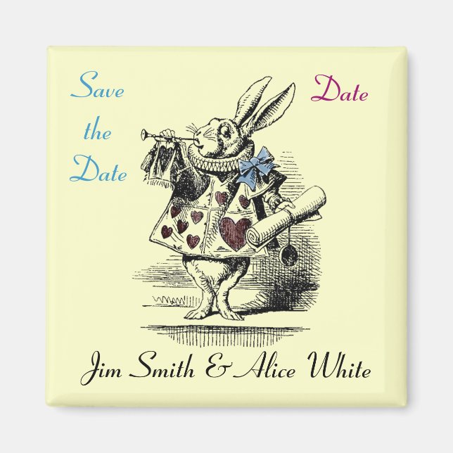 Alice in Wonderland Save the Date Magnet (Front)