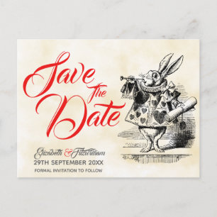 Alice in Wonderland Save the Date Postcard