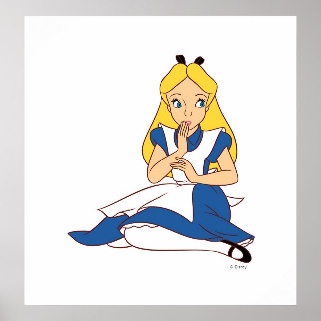 Alice In Wonderland Sitting Down Disney Poster (Front)