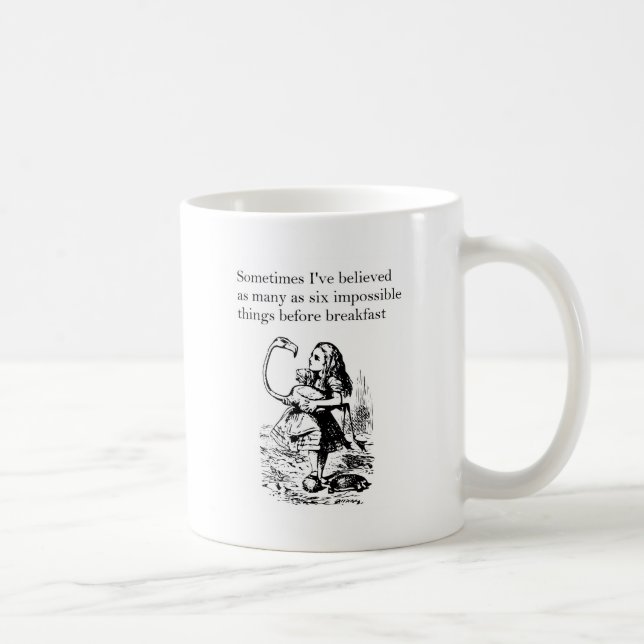 Alice in Wonderland, “Six Impossible Things” Coffee Mug (Right)