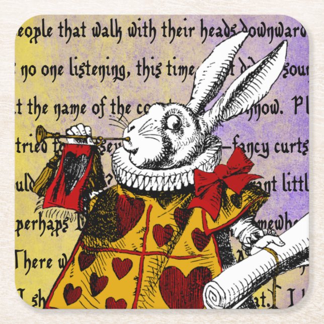 Alice in Wonderland Square Paper Coaster (Front)