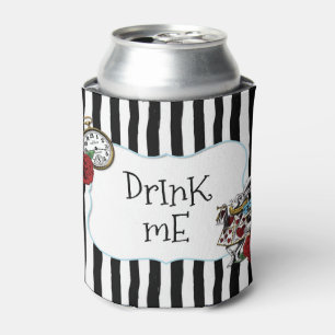 Alice in Wonderland Striped Drink Me Can Cooler
