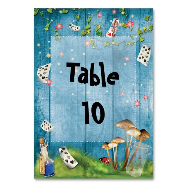 Alice in Wonderland Table number Card (Front)