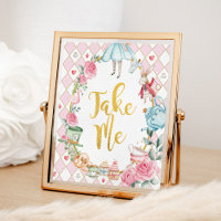 Alice in Wonderland TAKE ME Party Favours Sign