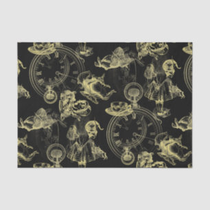 Alice in Wonderland Tea Black Gold Tissue Paper