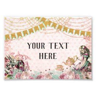 Alice in Wonderland Tea Blush & Mint Photo Print