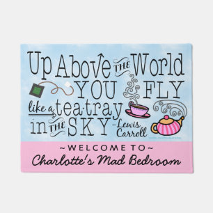 Alice in Wonderland Tea Carroll Quote Personalized Doormat