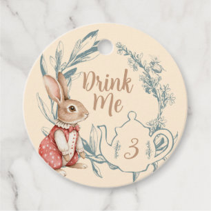Alice in Wonderland Tea for Three Drink Me Favour Tags