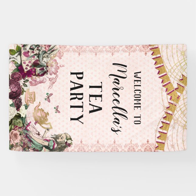 Alice in Wonderland Tea Party Banner (Horizontal)