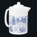 Alice in Wonderland Tea Party Blue Toile Quotes<br><div class="desc">Literary classic, Alice's Adventures in Wonderland by Lewis Carroll illustrated by John Tenniel, wood engraved, with quotes in neutral monochrome toile style for the lovers of the book, fantasy literature, Victorian era. The scenes show Alice, Mad Hatter, White Rabbit, the tea party, Caterpillar, The Cheshire Cat, the Griffon, the flamingo,...</div>