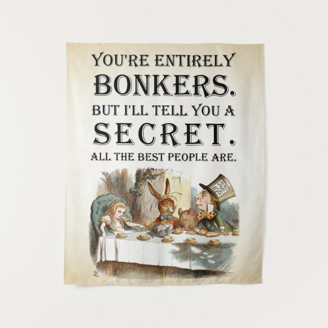 Alice In Wonderland - Tea Party - Bonkers Quote Tapestry (Front)