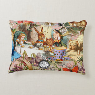 Alice in Wonderland tea party characters Accent Pillow