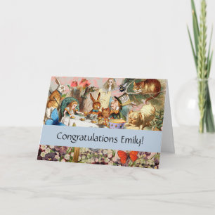 Alice in Wonderland tea party characters Card