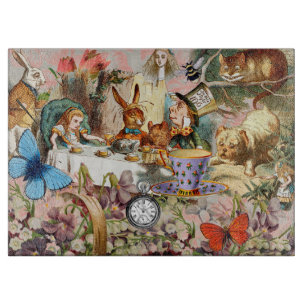 Alice in Wonderland tea party characters Cutting Board