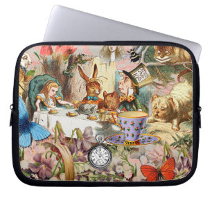 Alice in Wonderland tea party characters Laptop Sleeve