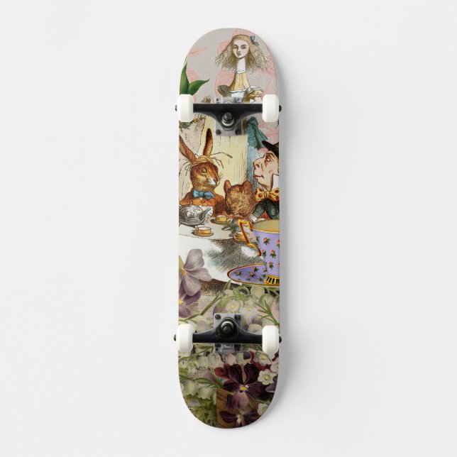 Alice in Wonderland tea party characters Skateboard (Front)