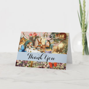 Alice in Wonderland tea party characters Thank You Card