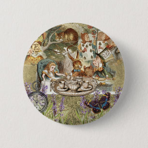 Alice in Wonderland Tea Party Guests 2 Inch Round Button