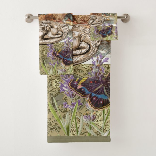 Alice in Wonderland Tea Party Guests Bath Towel Set (Insitu)