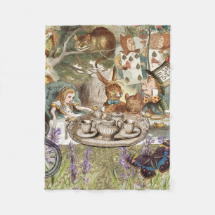 Alice in Wonderland Tea Party Guests Fleece Blanket