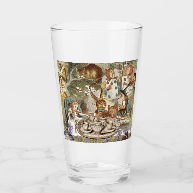 Alice in Wonderland Tea Party Guests Glass (Front)