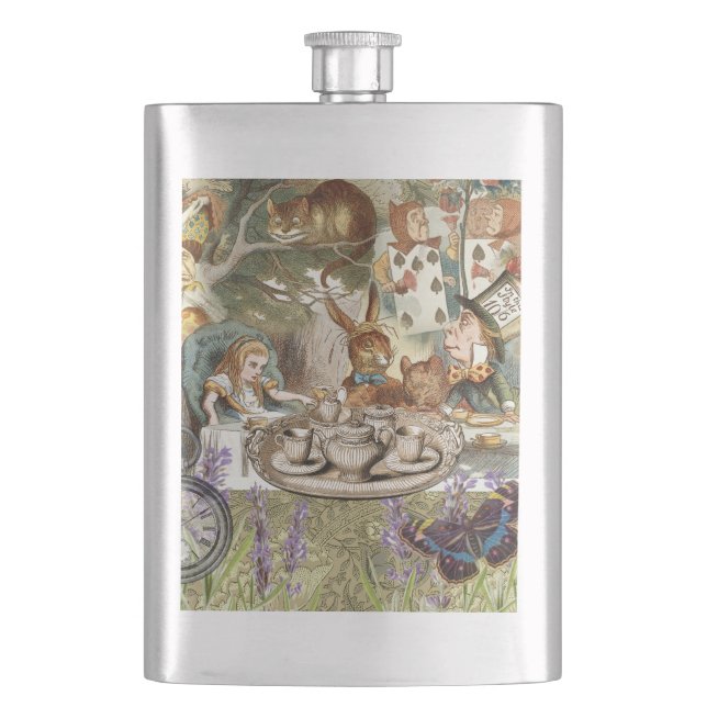 Alice in Wonderland Tea Party Guests Hip Flask (Front)
